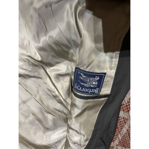 Vintage Union Made Burberrys Grey 100% Pure Wool Two Button Grey Mens Blazer - Picture 10 of 10